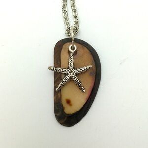 Silver Starfish Nautical Pendant Necklace